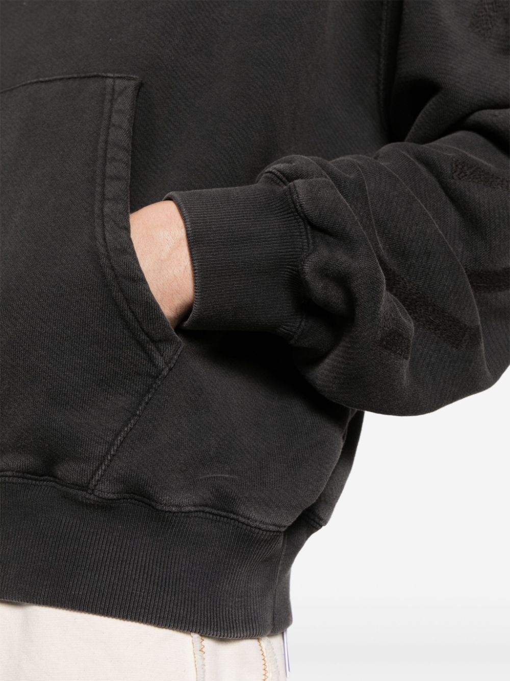 Off White Logo Cotton Hoodie