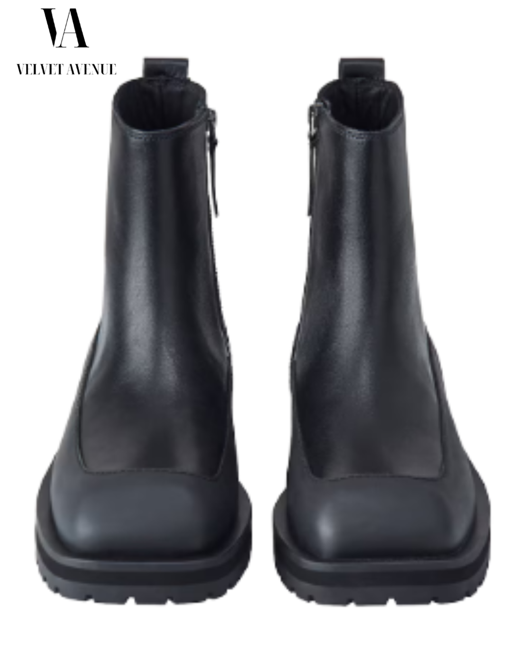 Black Leather Ankle Boots