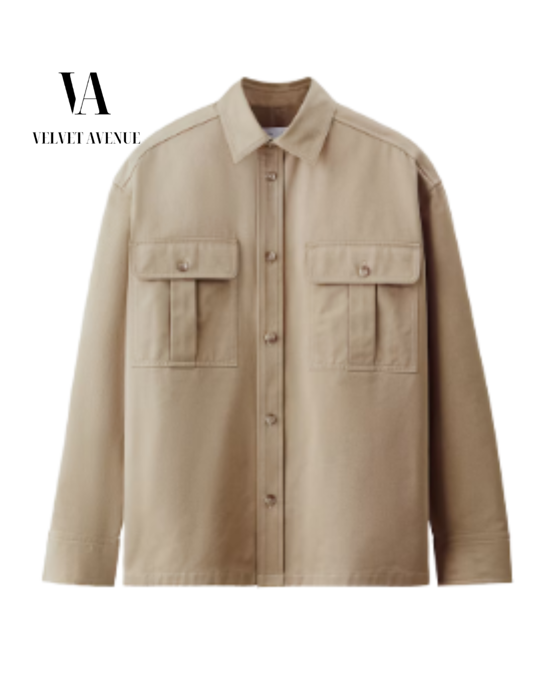Beige Utility Overshirt – Minimal Tailored Jacket