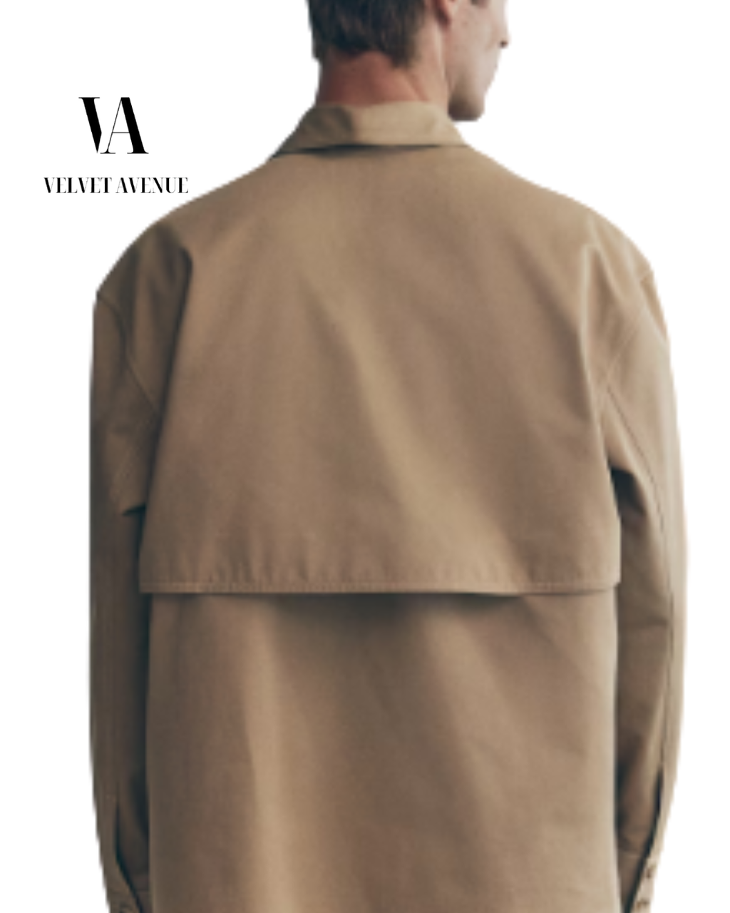 Beige Utility Overshirt – Minimal Tailored Jacket