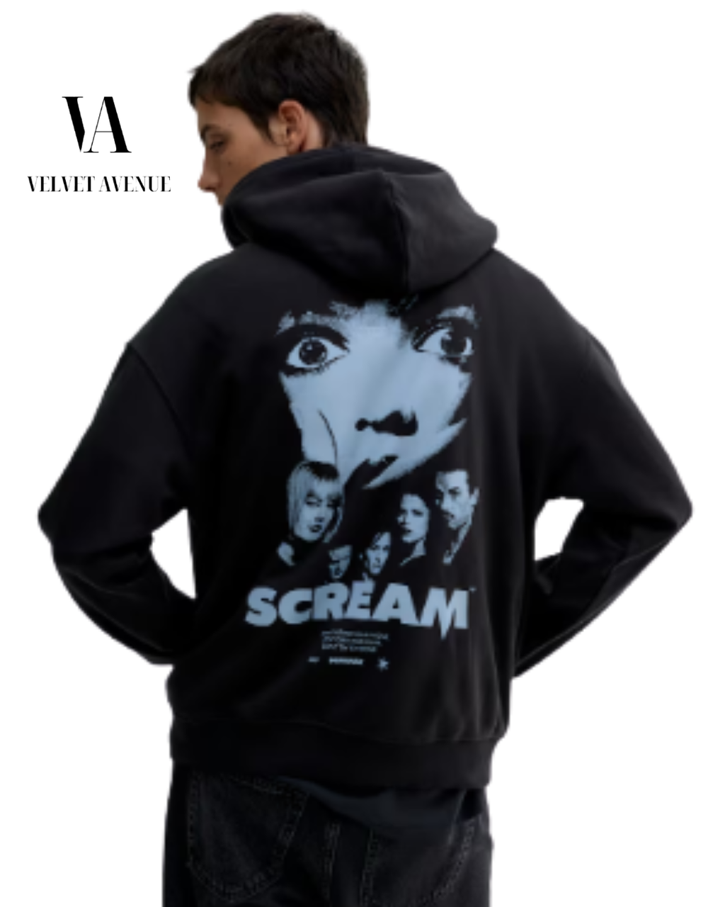 Printed Hoodie – Black