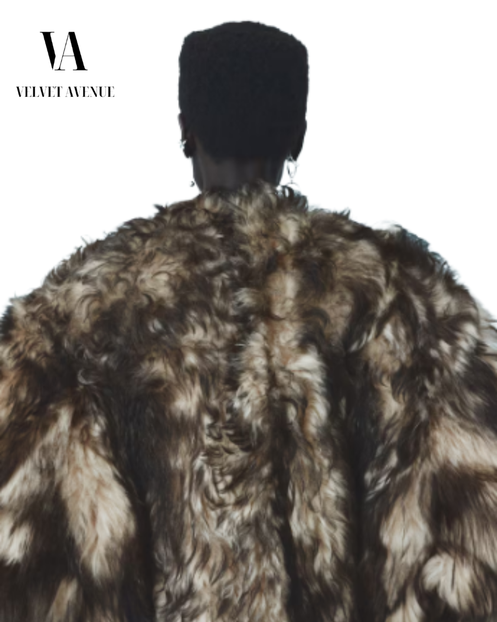 Dark Brown & Beige Faux Fur Jacket