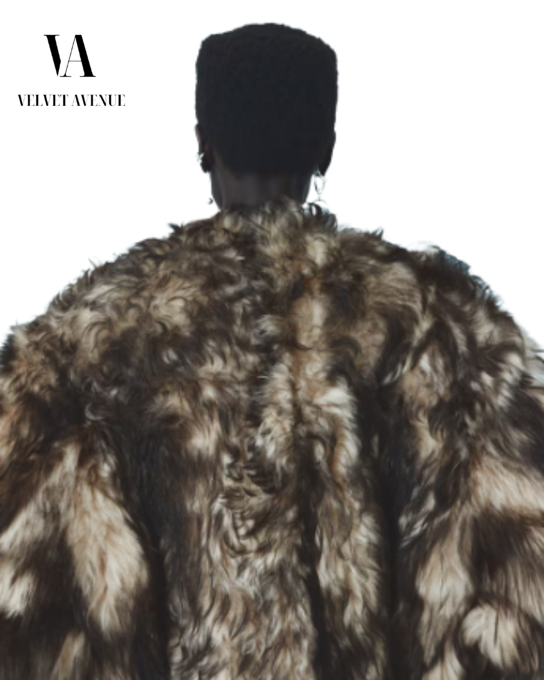 Dark Brown & Beige Faux Fur Jacket