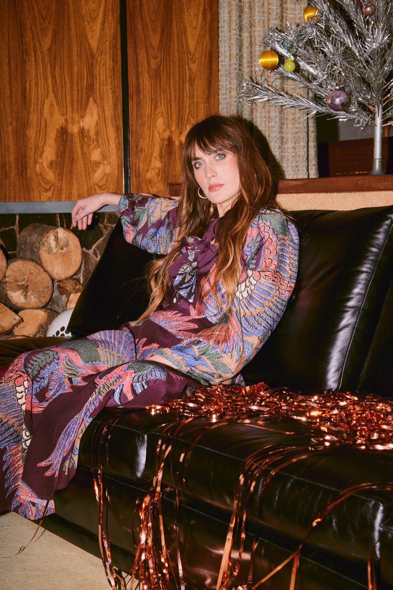 Crane Plum PussyBow Blouse