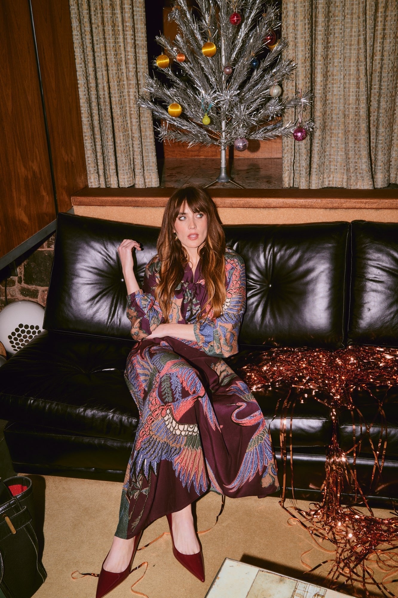 Crane Plum PussyBow Blouse