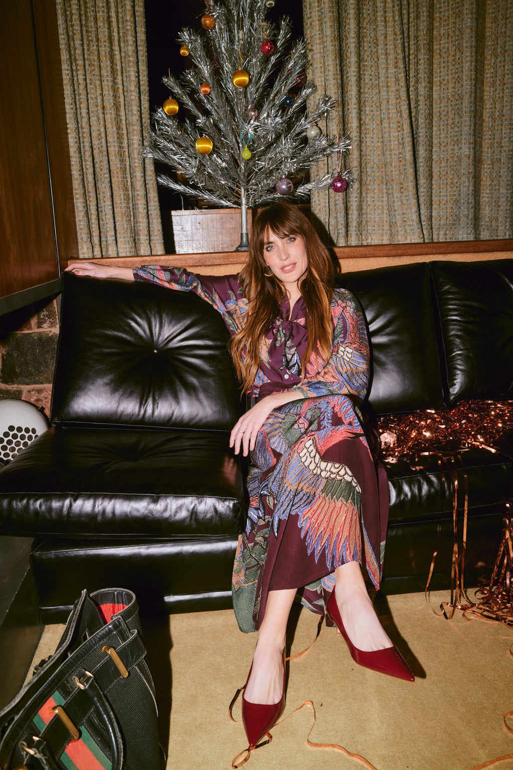 Crane Plum PussyBow Blouse