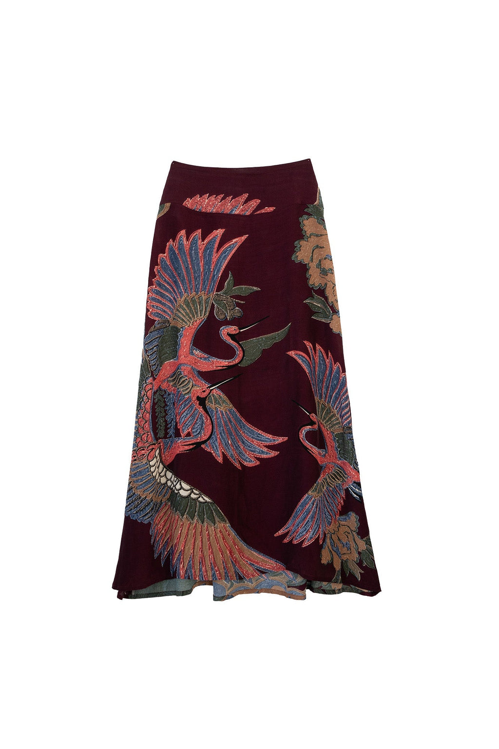 Crane Plum A-line Maxi Skirt