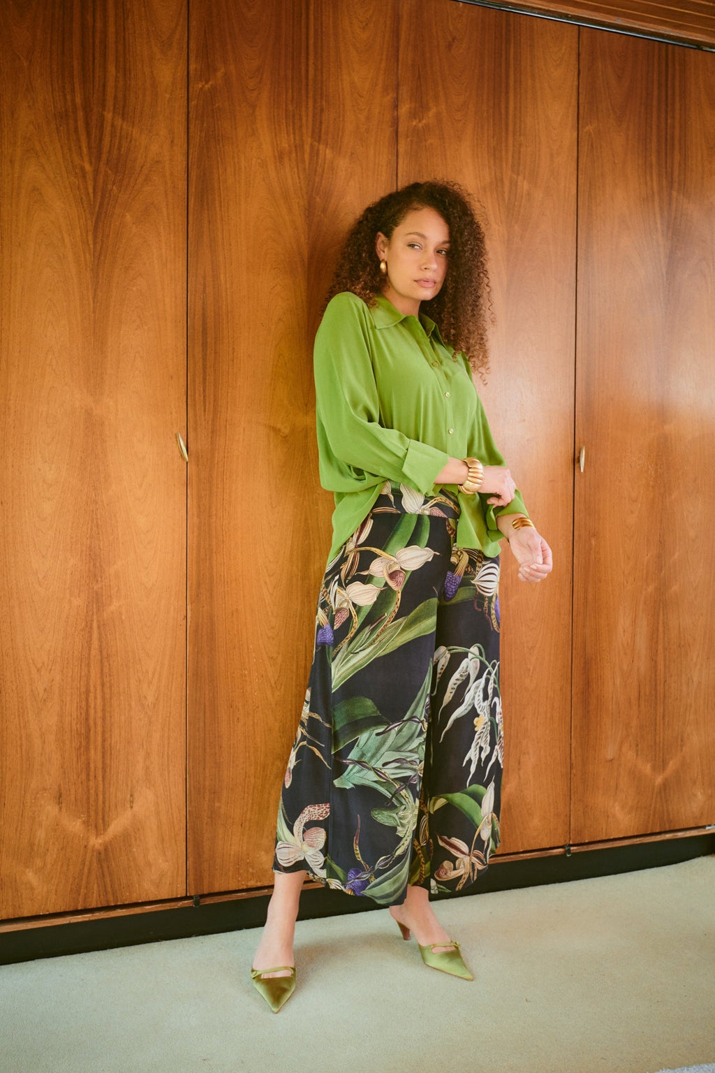 Orchid Black Crepe Palazzo Pants