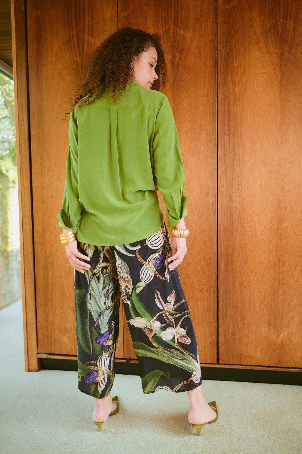 Orchid Black Crepe Palazzo Pants