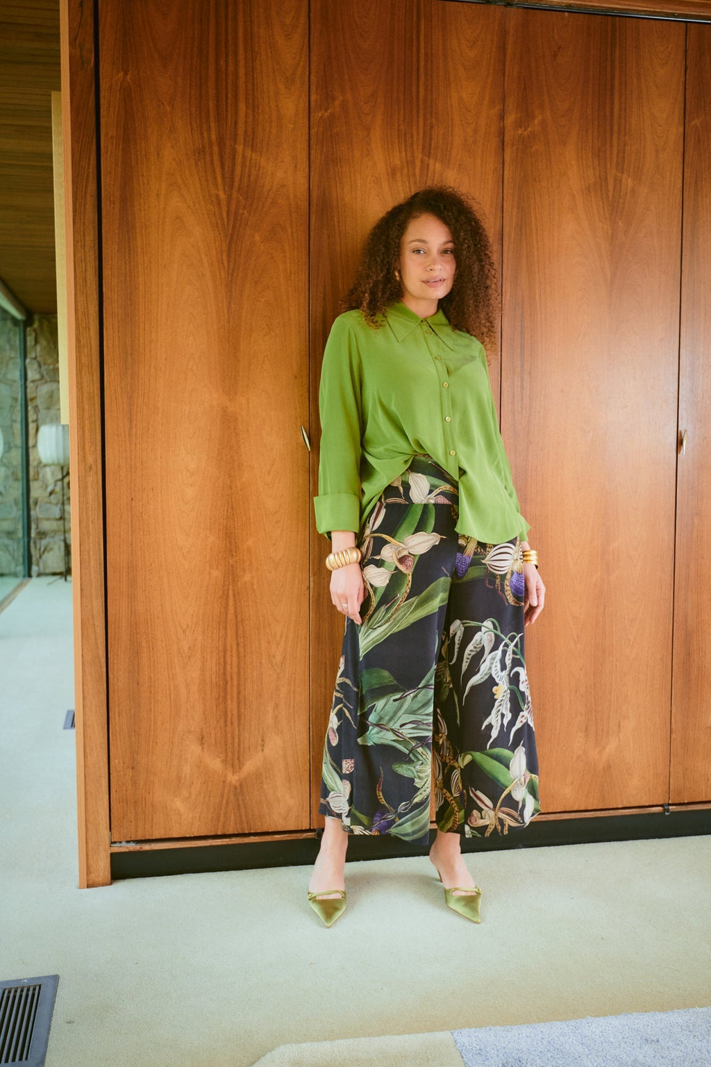 Orchid Black Crepe Palazzo Pants