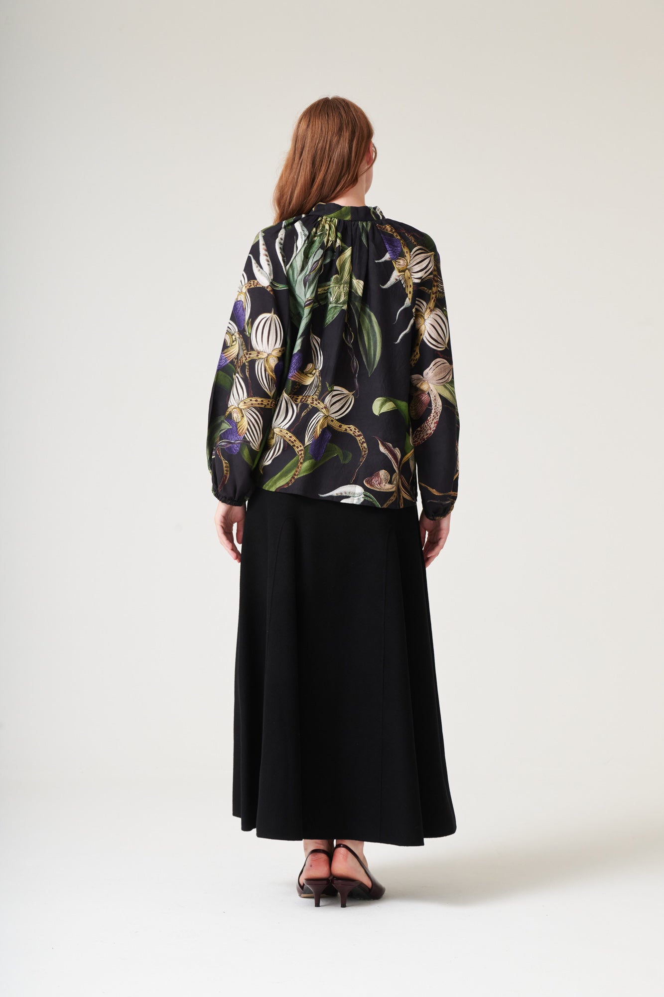 Orchid Black PussyBow Blouse