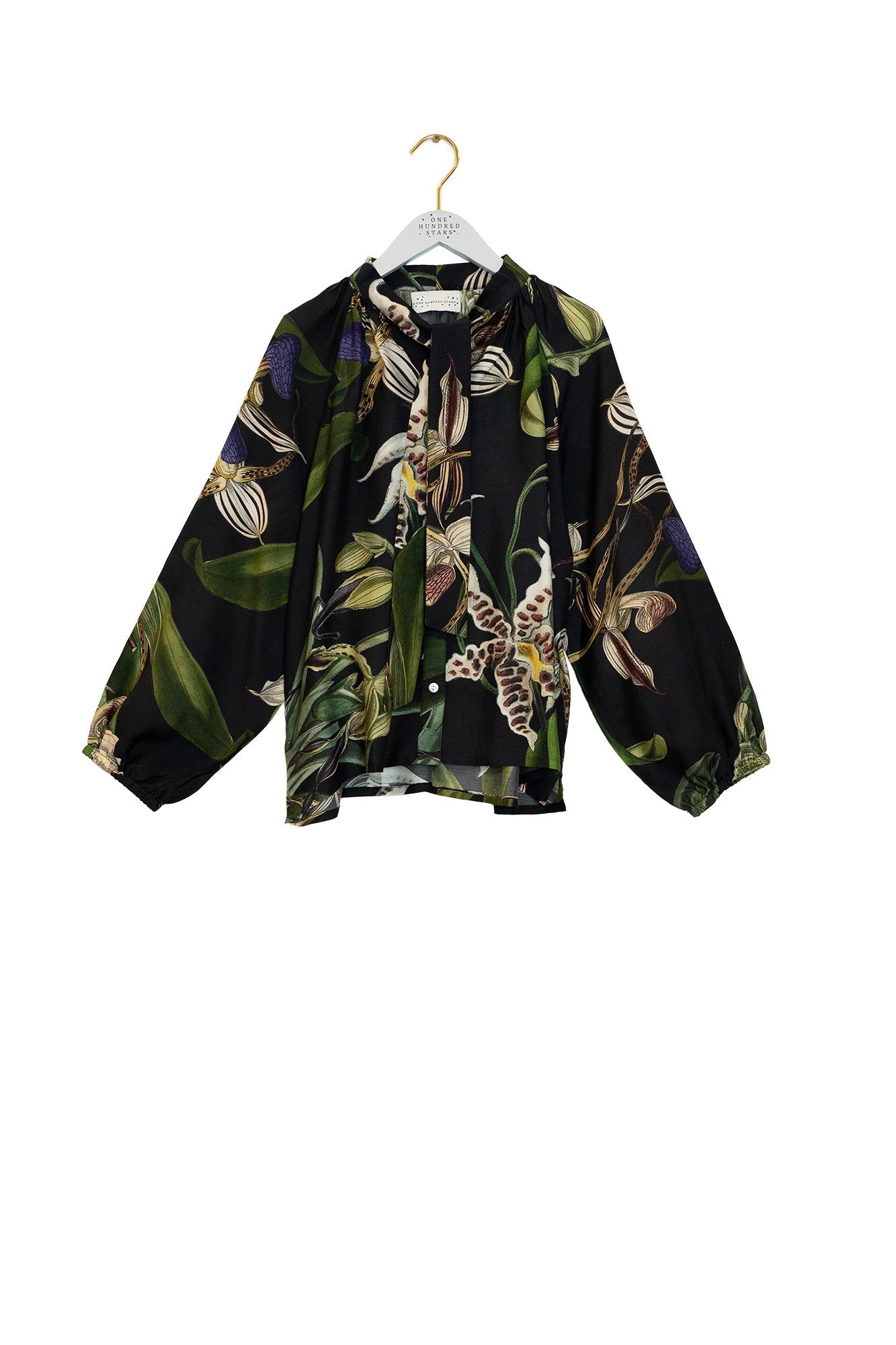 Orchid Black PussyBow Blouse