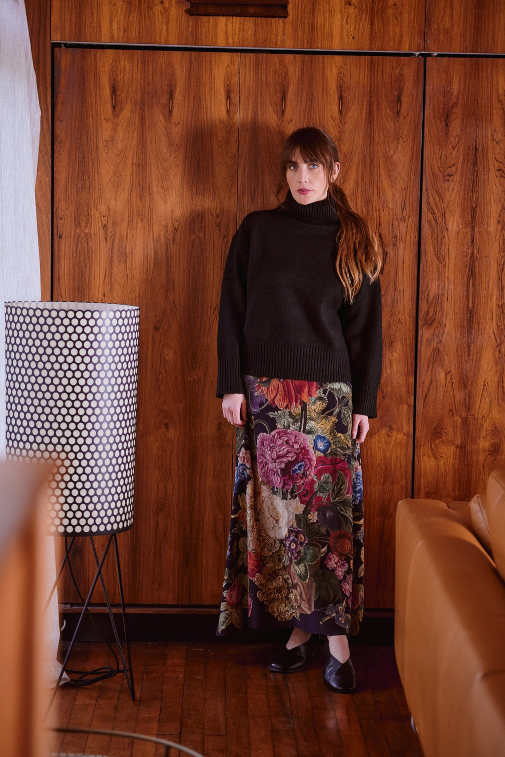 Primula Black A-line Maxi Skirt