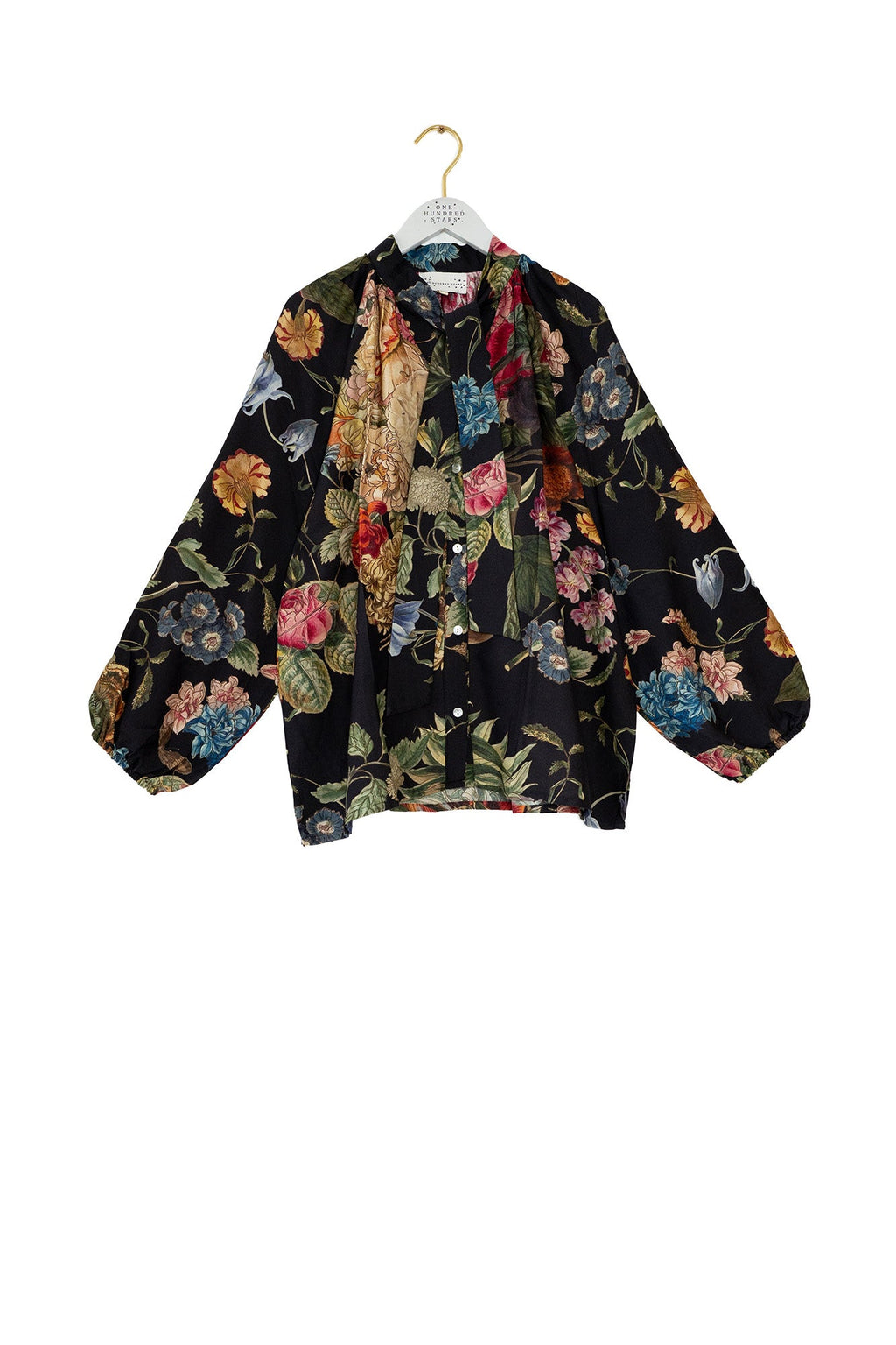 Primula Black PussyBow Blouse