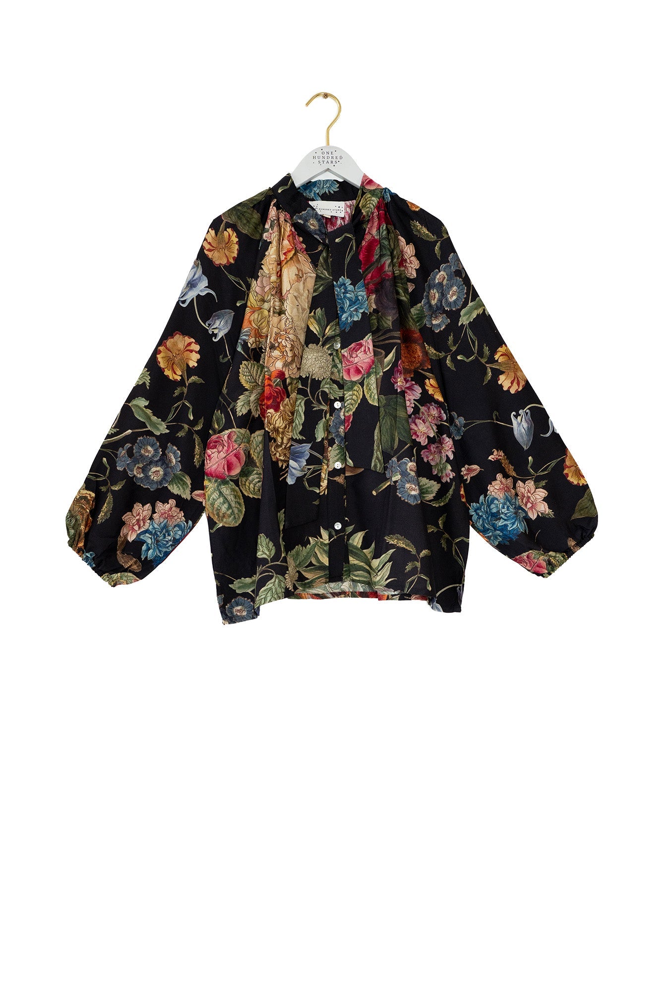 Primula Black PussyBow Blouse