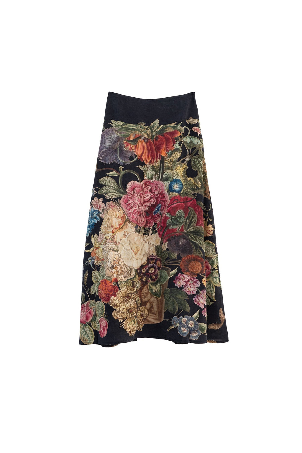 Primula Black A-line Maxi Skirt