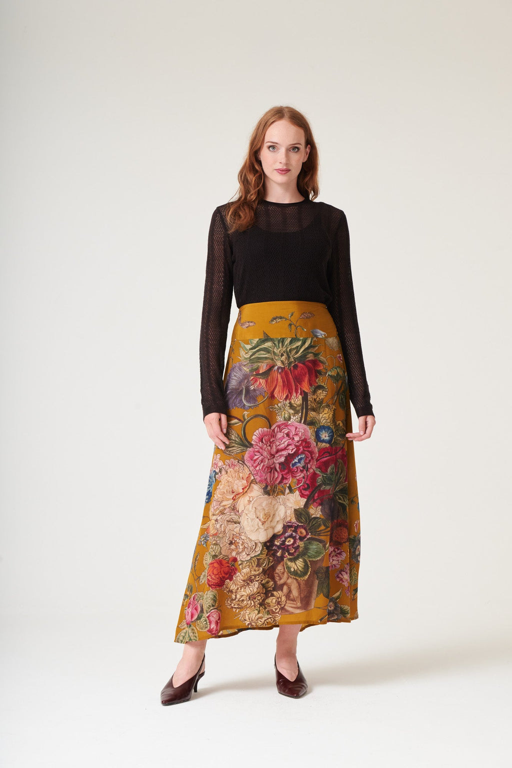 Primula Gold A-line Maxi Skirt