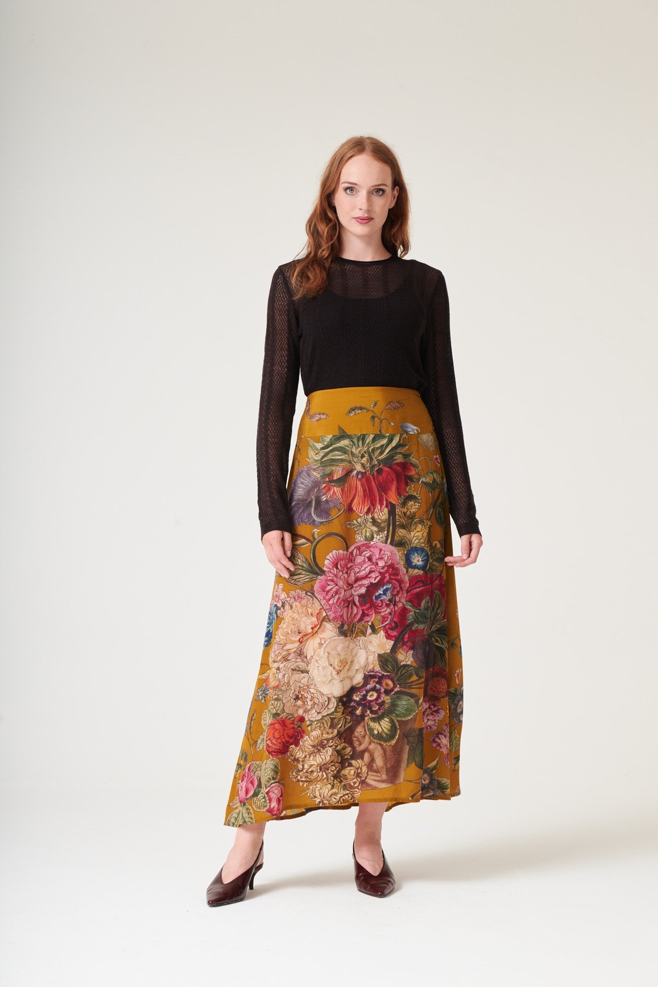 Primula Gold A-line Maxi Skirt