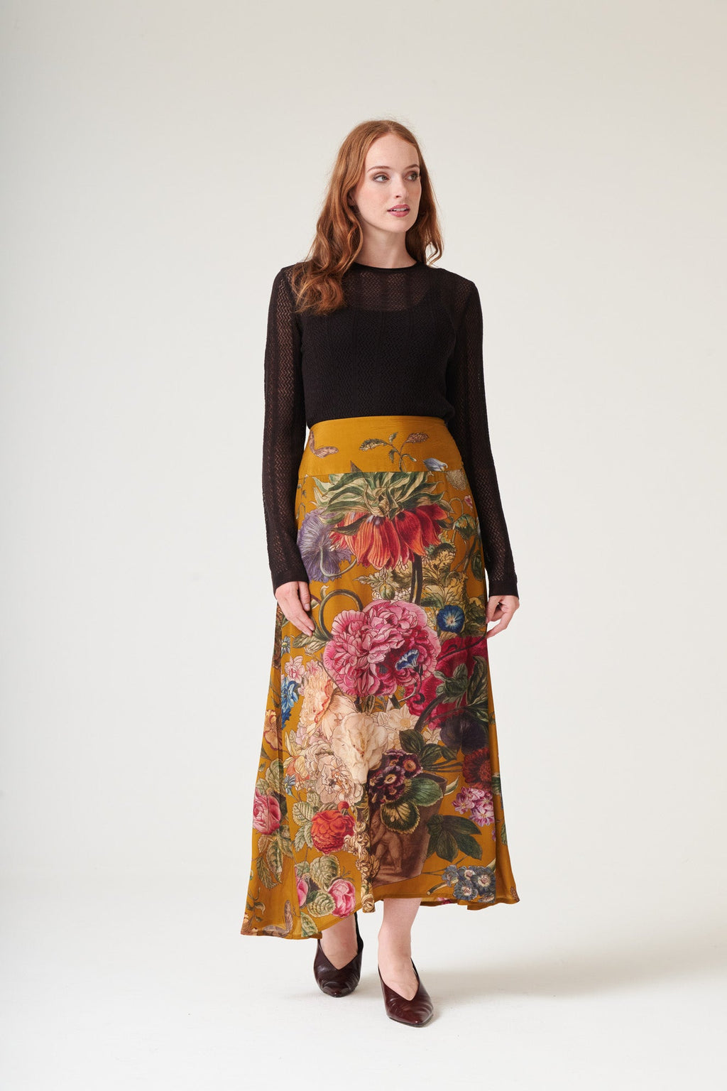 Primula Gold A-line Maxi Skirt