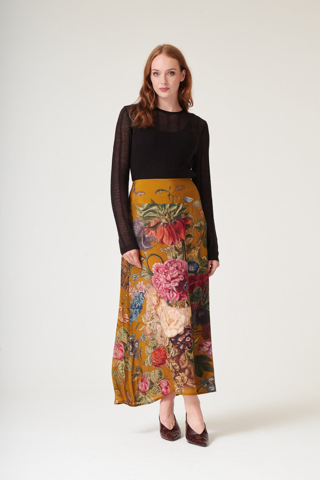 Primula Gold A-line Maxi Skirt