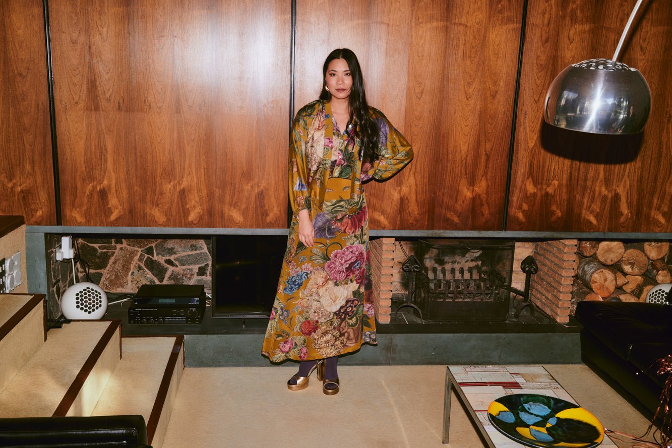 Primula Gold A-line Maxi Skirt