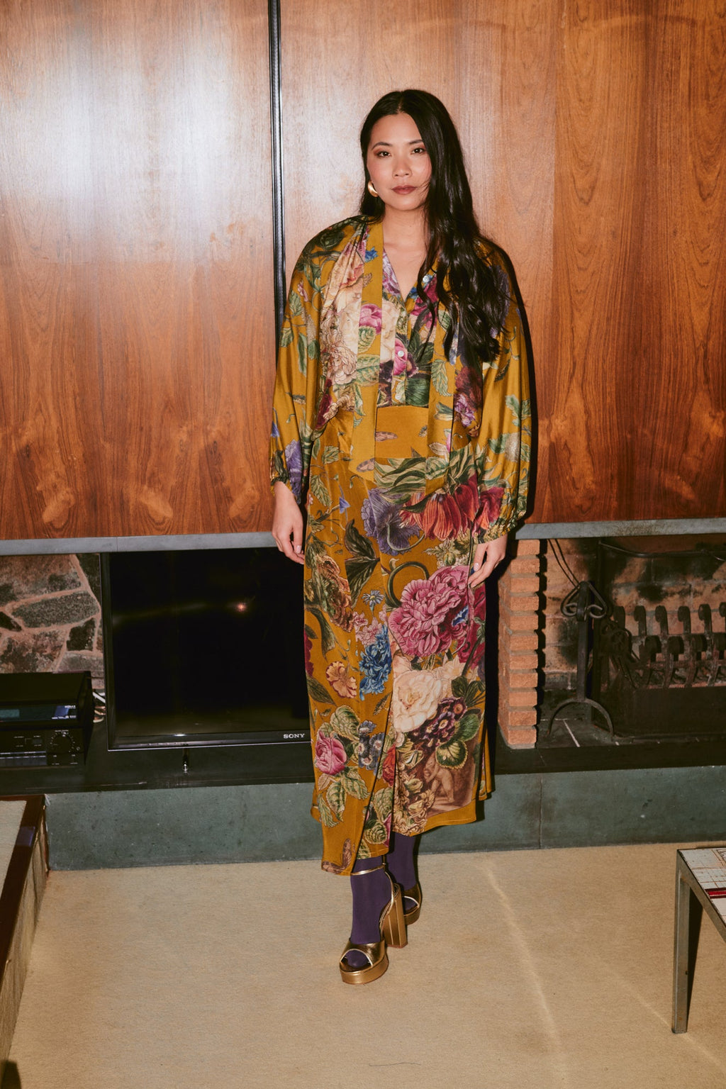 Primula Gold A-line Maxi Skirt