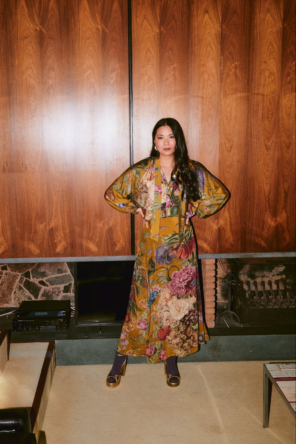 Primula Gold A-line Maxi Skirt