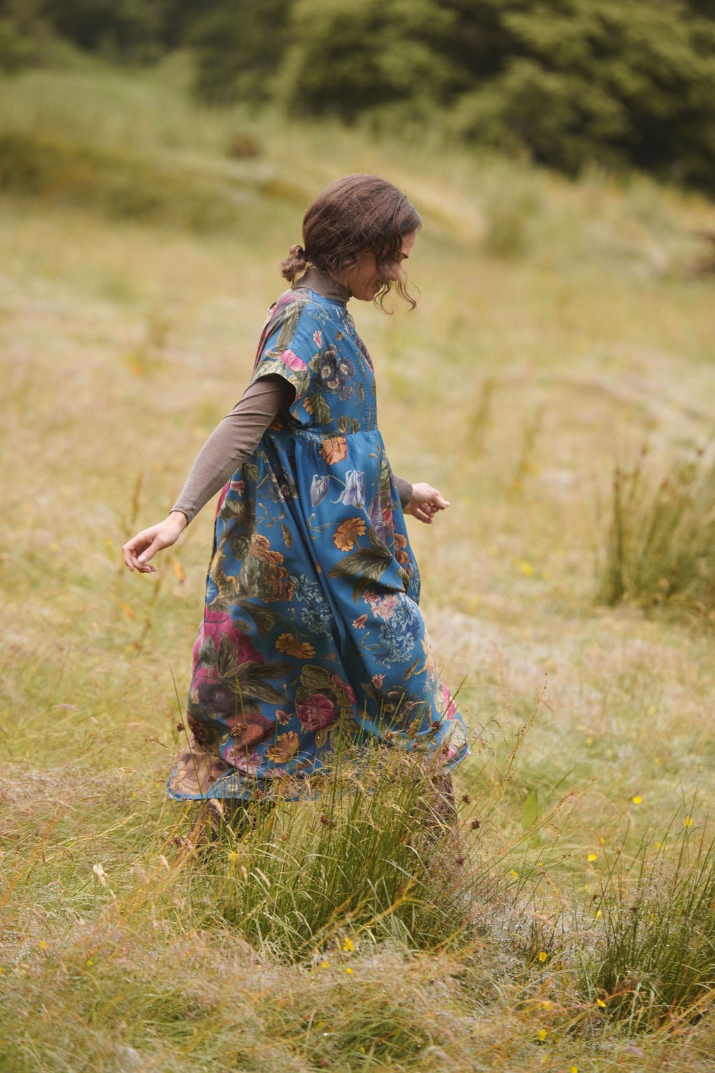 Primula Teal Pleat Dress