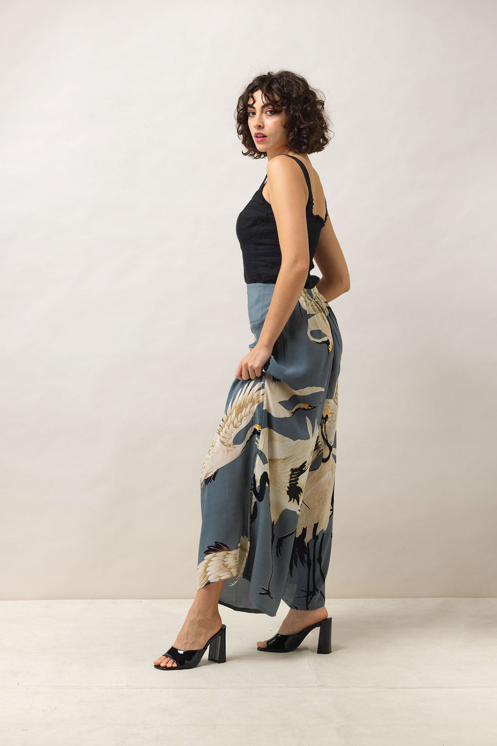 Stork Slate Crepe Palazzo Pant