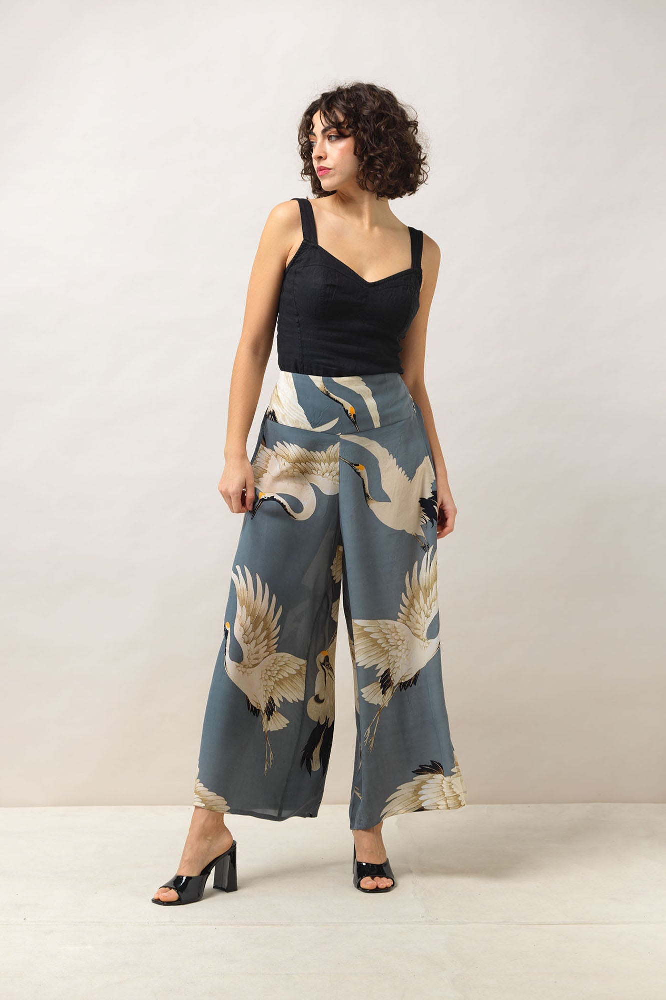 Stork Slate Crepe Palazzo Pant