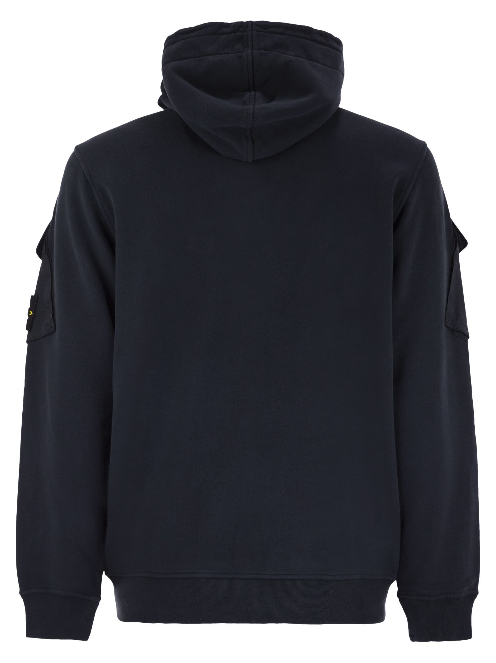 Stone Island Hoodie With Zip And Sleeve Pockets